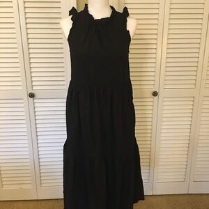 J. Crew Factory Black Ruffle Cotton Dress Size 2
